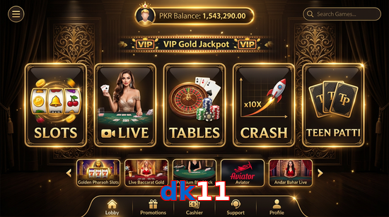 Main screen of Dk11 casino page for PK players